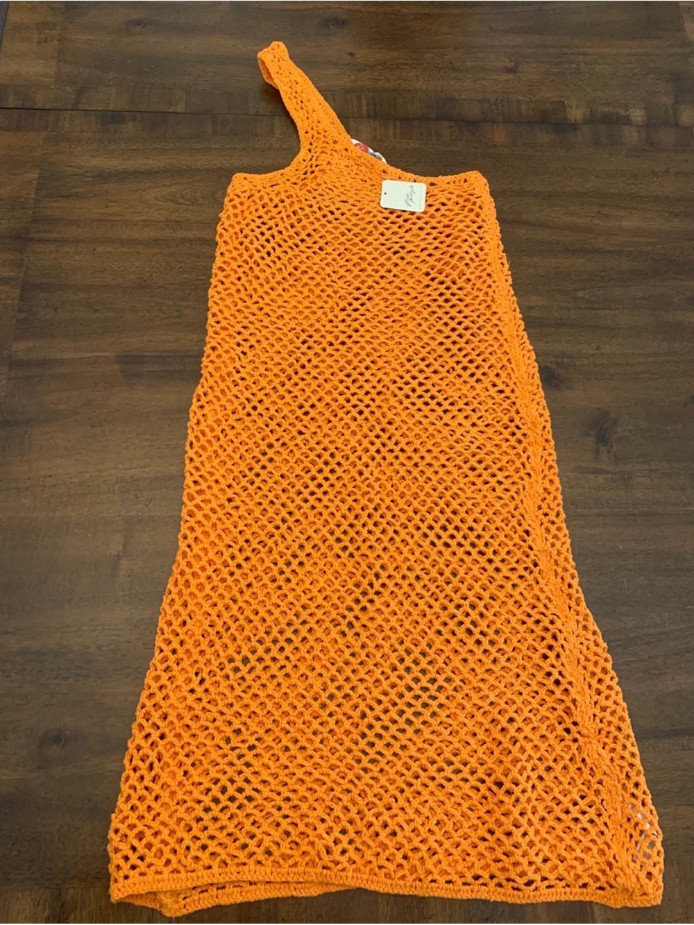 Free People FP Beach Catch Me Fauxchet Swimsuit Cover Up XS Orange Midi Dress